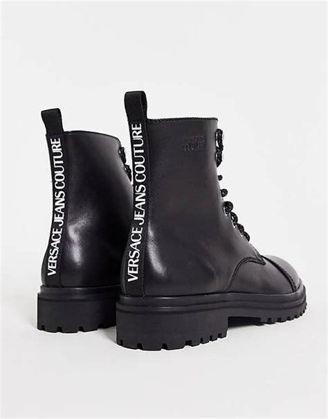 Versace Jeans Couture hiking boot in black leather 